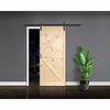 Renin 36 inch x 84 inch Pine K Design Rustic Barn Door with Hardware Kit BD052B01PN1PNE36084